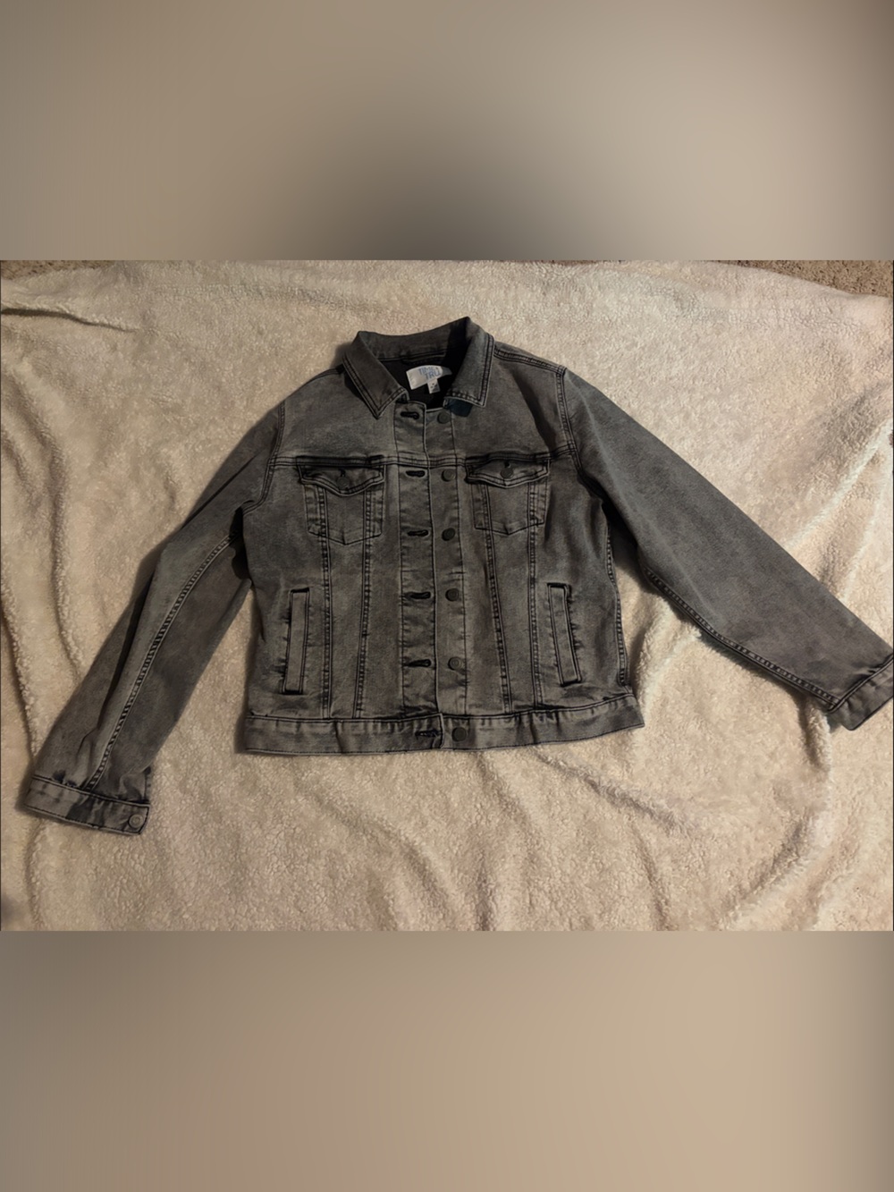 Time and Tru Women's Washed Gray Denim Jacket